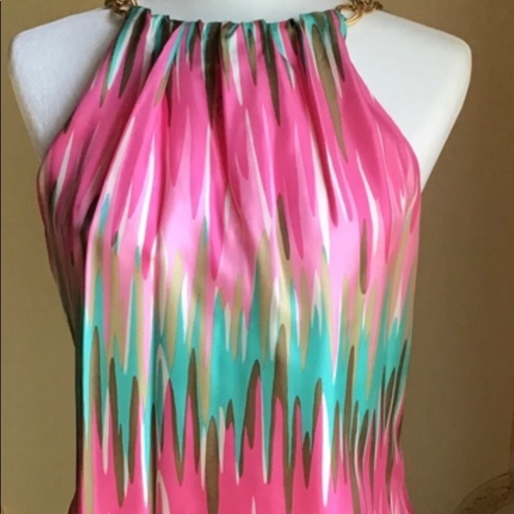 Milly Halter Of New York Top with Gold Chain Necklace Size 6